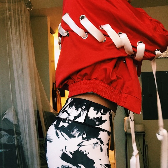 Red Ribbon Bomber Jacket - Picture 2 of 4